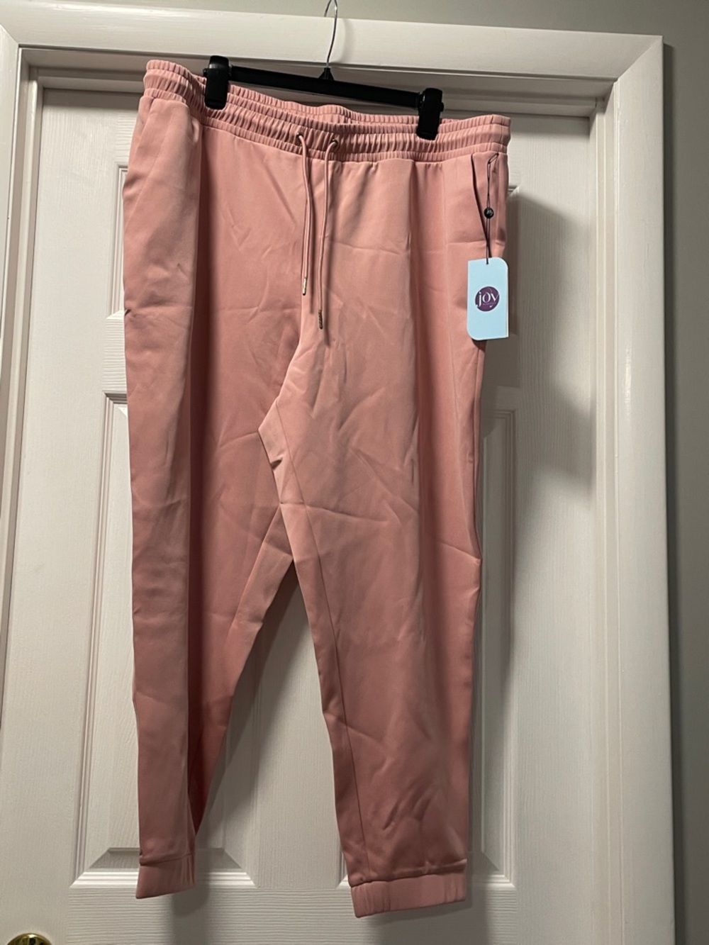 NWT Joy Mangano Dusty Pink Drawstring Joggers